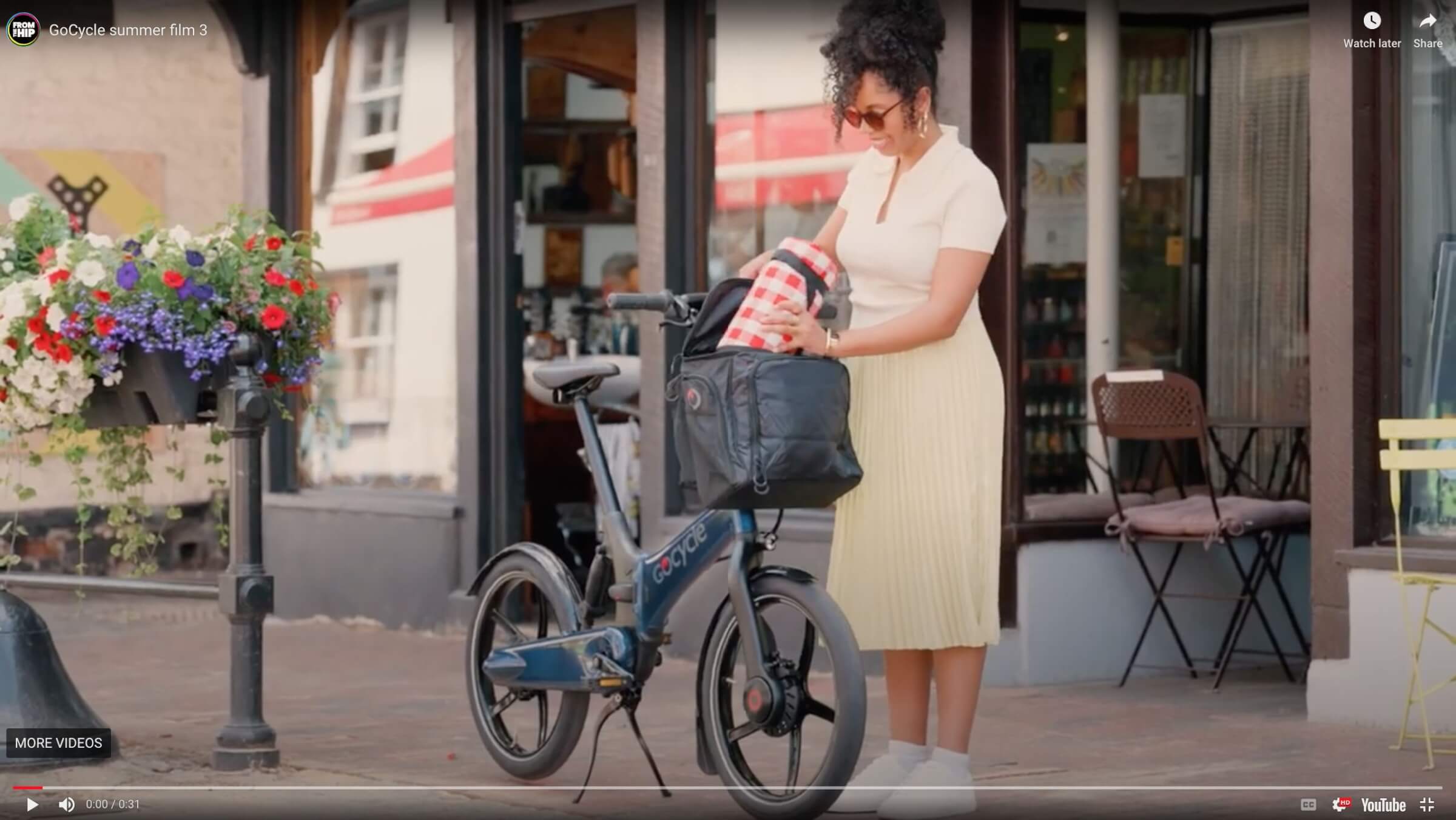 Woman using GoCycle bicycle