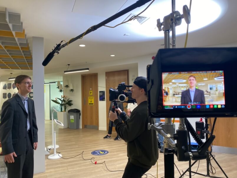 From The Hip team filming at University of Surrey