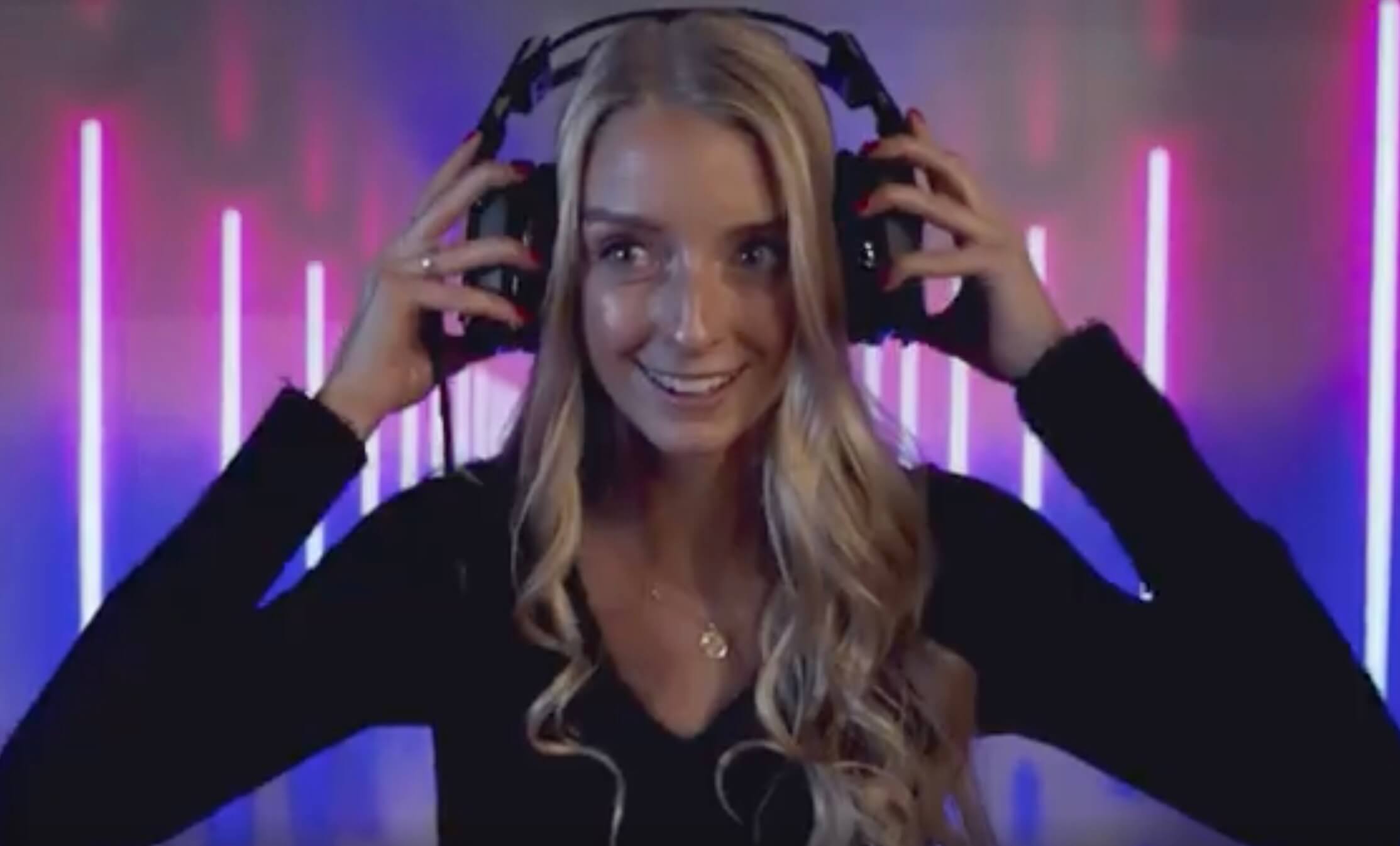 Blonde Woman with Headphones