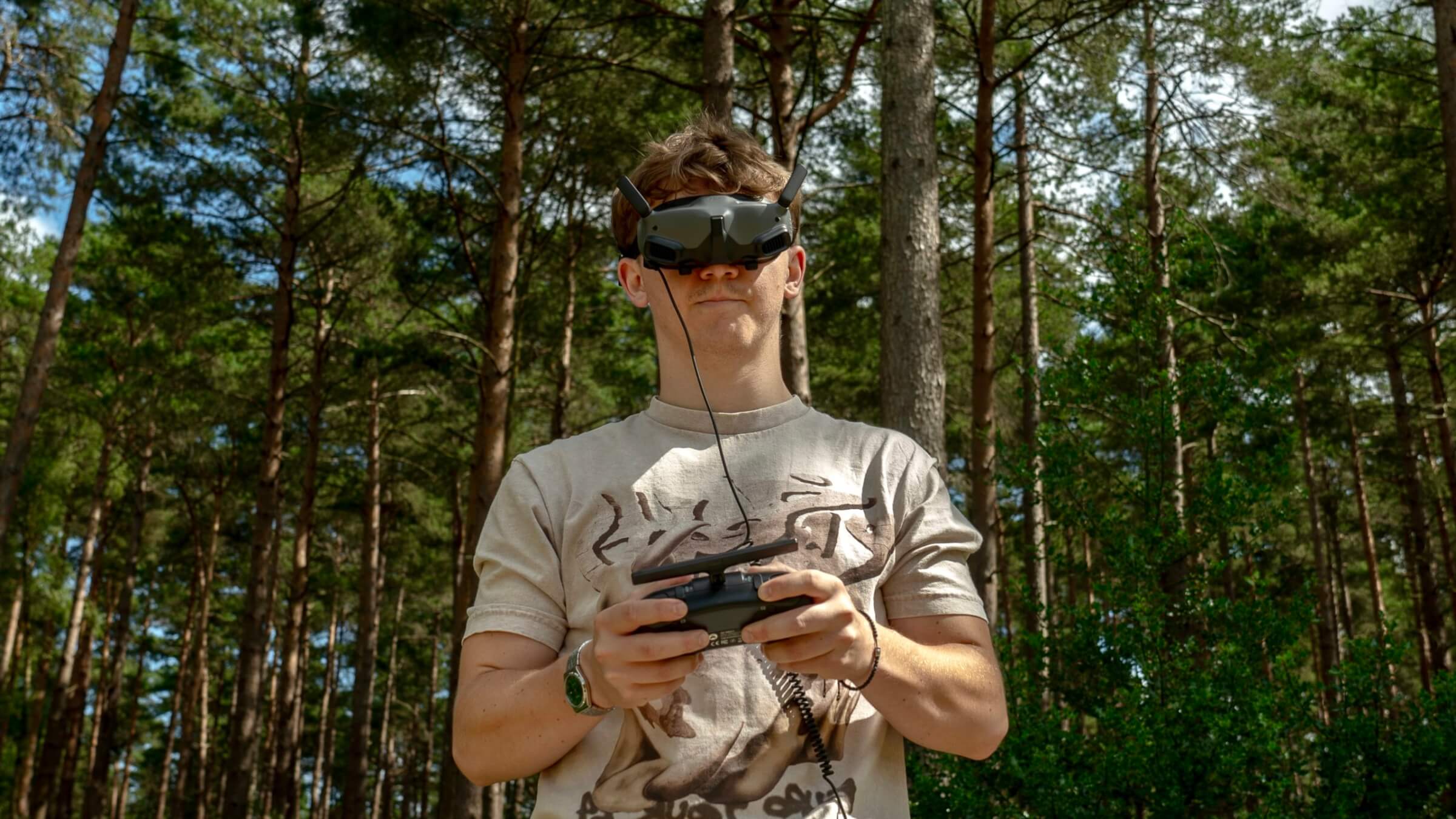 Gentleman manning a drone